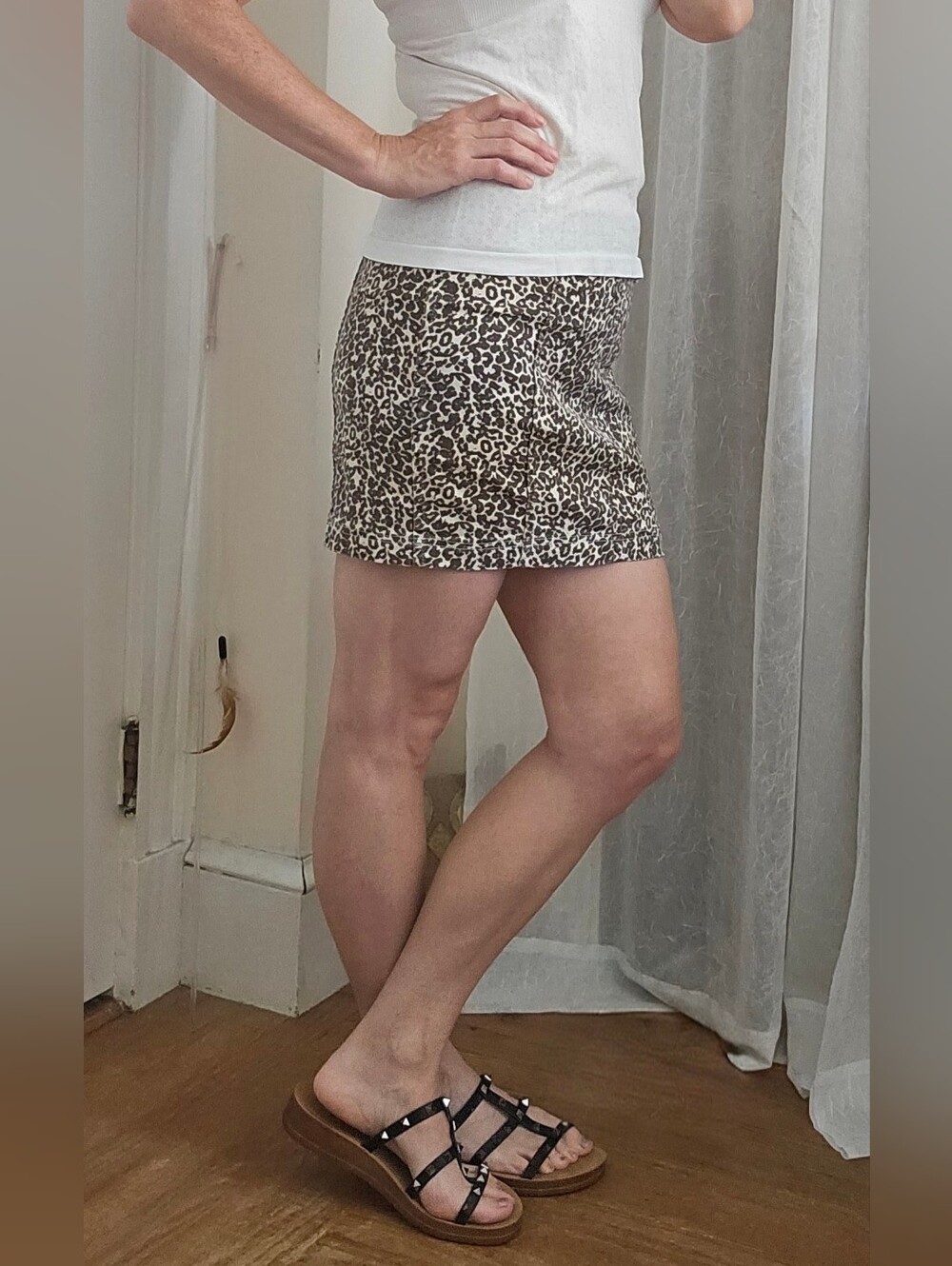 Free People Leopard-Print Mini Skirt